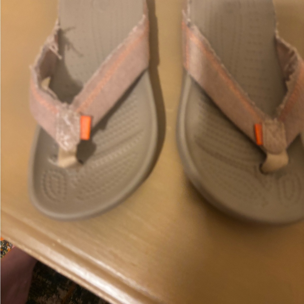 CROCS J3 Kids Sandals in Tan and Orange - Picture 2 of 7